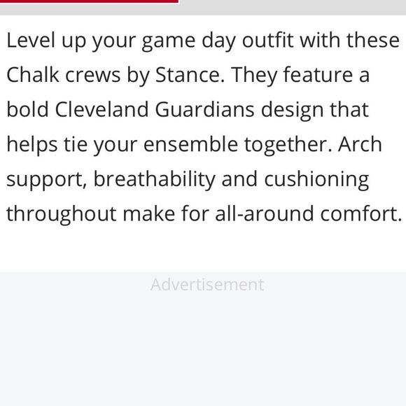 STANCE CASUAL MLB CREW HEIGHT SIZE LARGE CLEVELAND TWIST THE OFFICIAL SOCK NWT - Picture 5 of 6